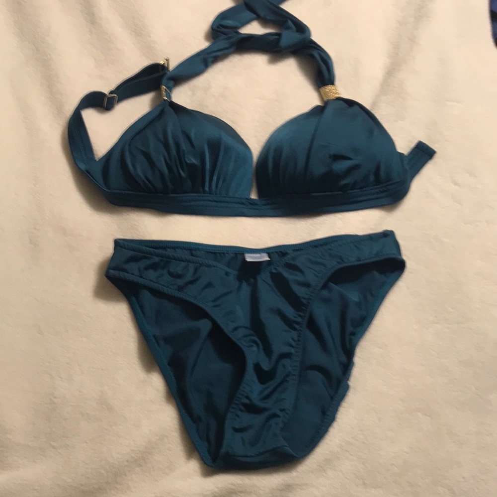 Venus teal bikini top size DD bottom size 6